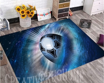Football Area Rug, Galaxy Design, Sport Room Decor