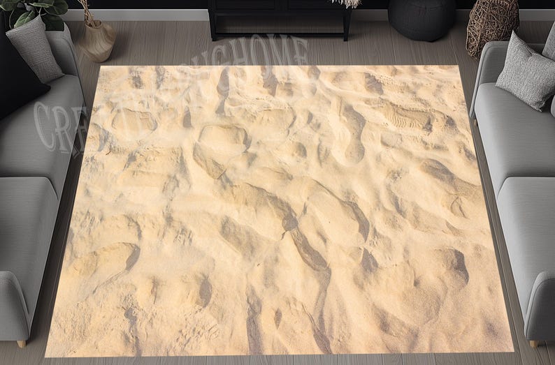 Sand Lines Rug Beach Sand Area Rug, 3D Print, Non-slip Cotton Base - Etsy
