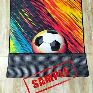 Alfombra de fútbol colorida, diseño de campo de fútbol, base de algodón antideslizante imagen 7