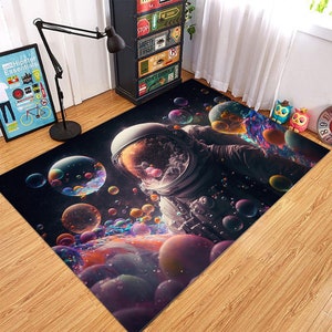 Astronaut, Astronaut Rug, Galaxy Rug, Space Rug, Planet Rug, Kids Room Rug, Teen Room Rug, Area Rug, Custom Rug, Living Room Rug,Gift Rug