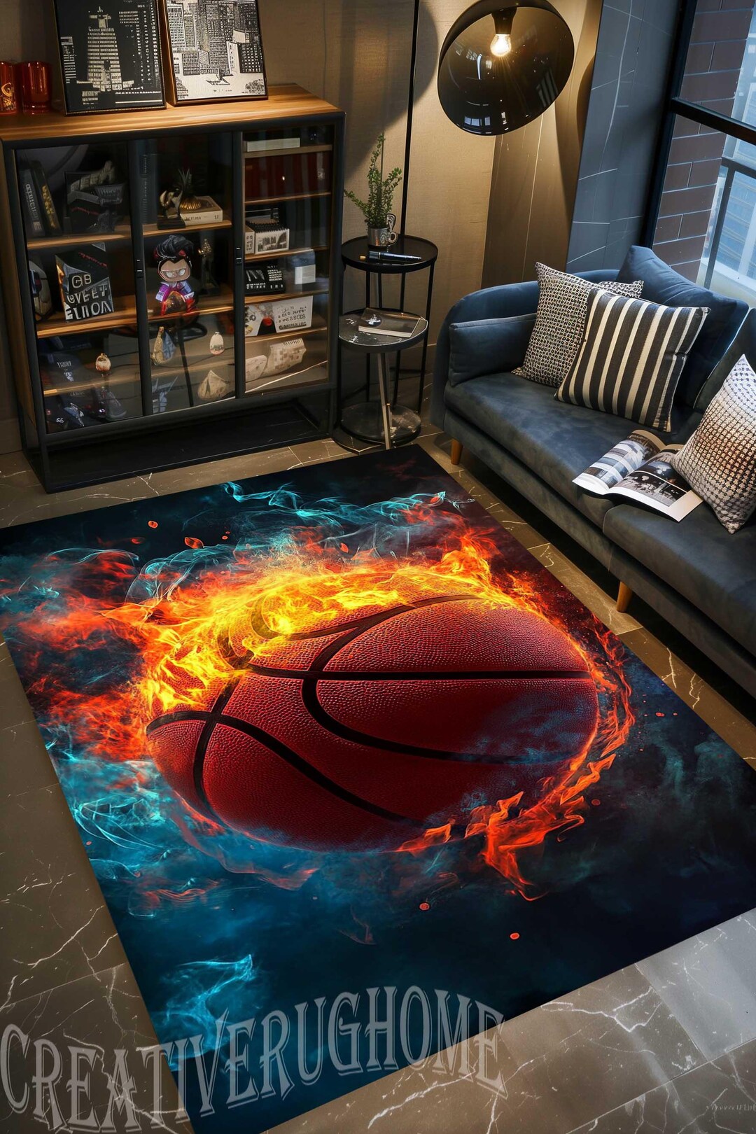 Basketball Rug, Basketball Ball,flame Basketball Ball ,basketball Court ...