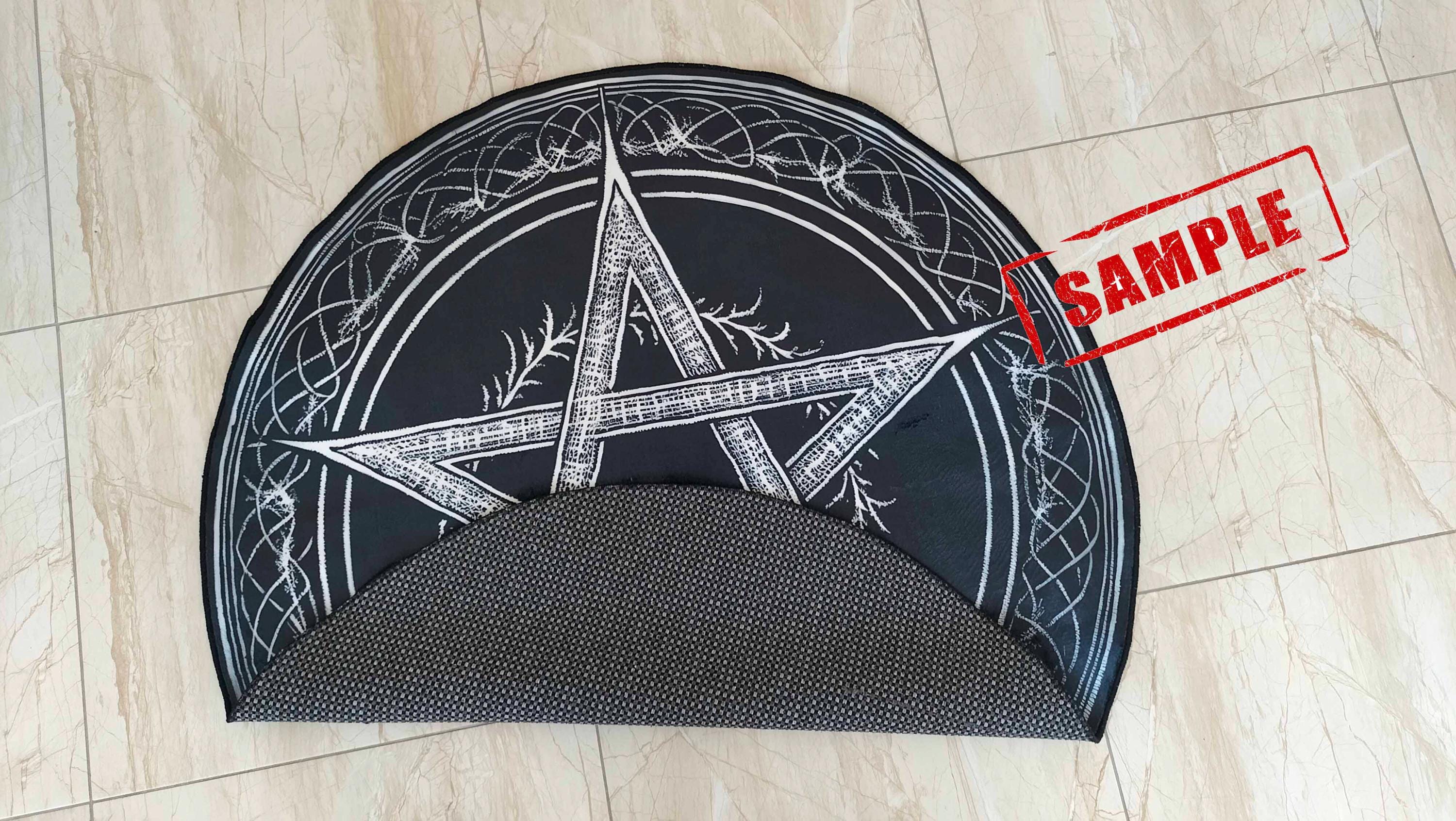 Pentagram Rug Design Gothic Pentagram Round Rug, Devil's Trap Design - Etsy