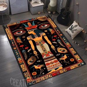 Egypt Rug, Ancient Egypt Rug,Anubis Rug, Ancient Rug, Hieroglyph Rug, Egyptian Decor Rug, Living Room Rug,Area Rug, Gift Rug, Non Slip Rug