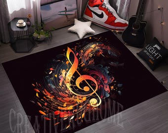 Music Note Rug, Modern Style, Musical Home Decor