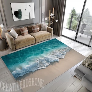 Sea Rug, Sandy Beach Rug, Sea Wave Rug, Beach Rug, Water Texture Rug,Sea Design Rug, Summer Area Rug,Clear Sea Rug,Nautical Rug,Beach carpet