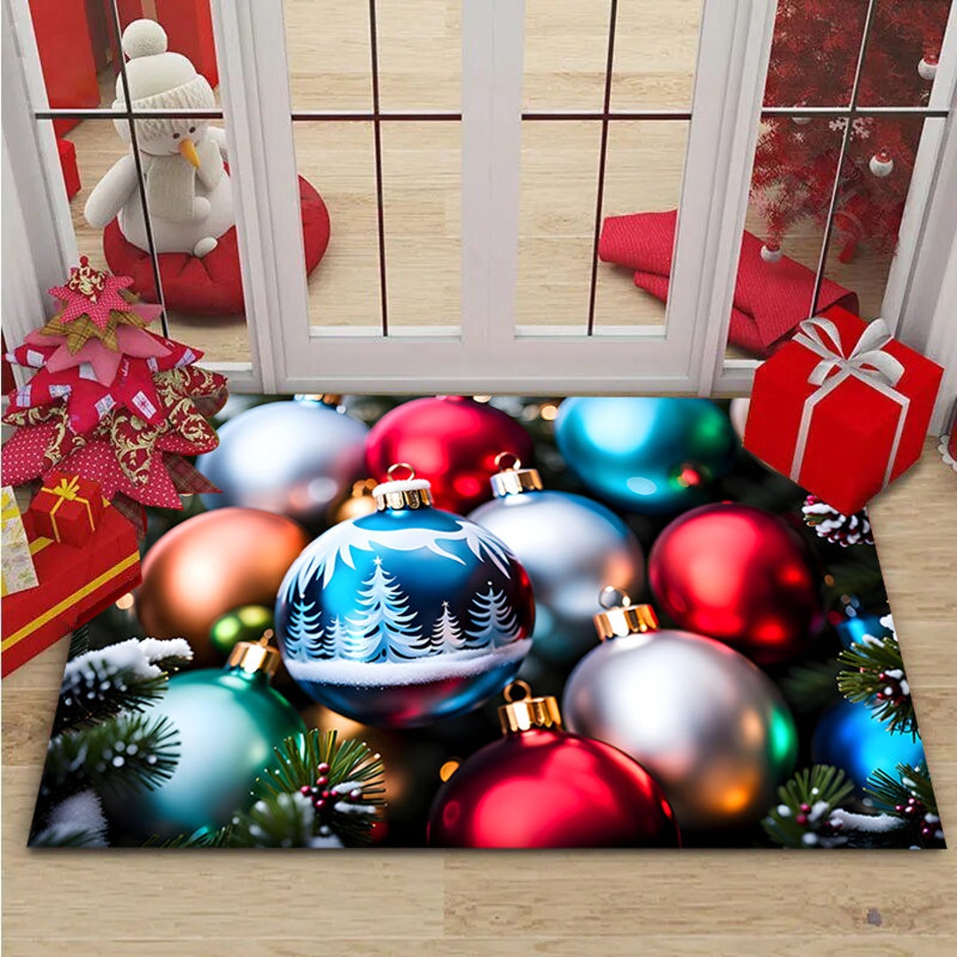 Christmas Rug Merry Christmas Rug Christmas Area Rug New Etsy