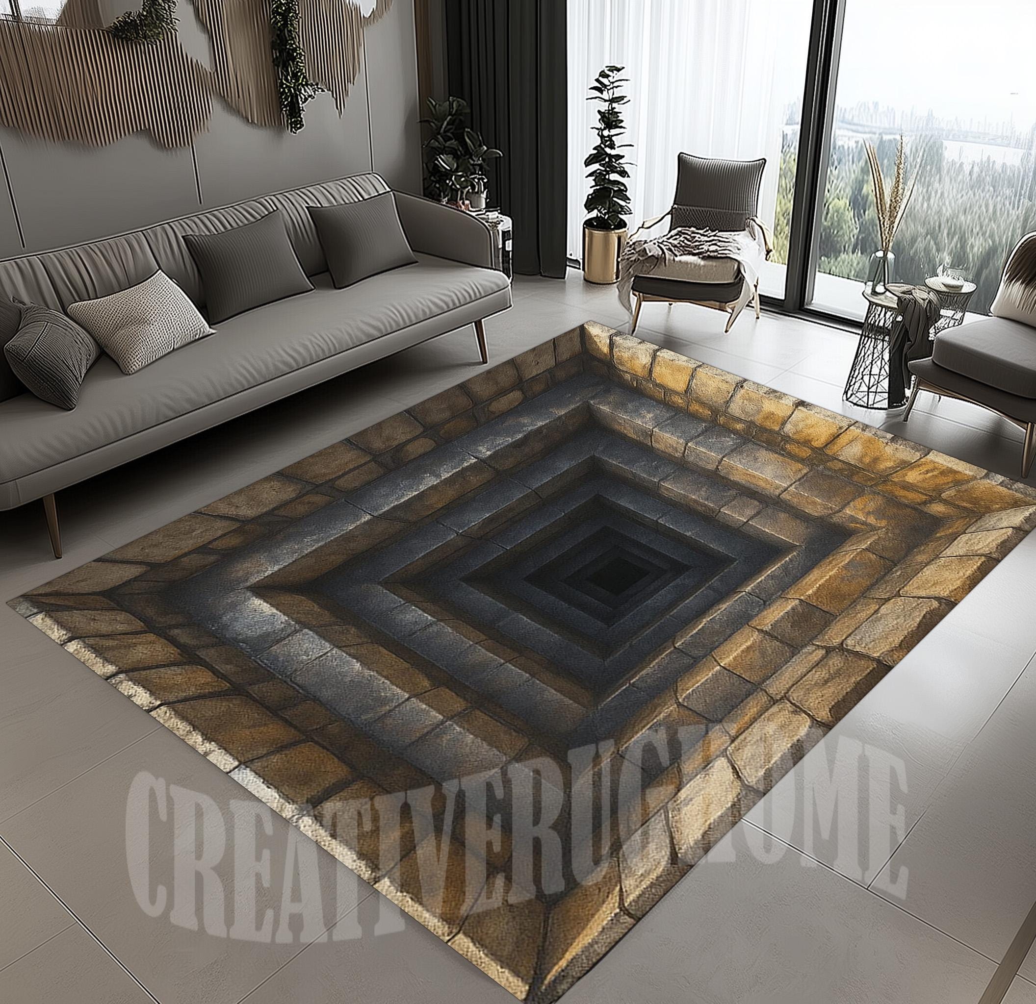 Three Dimension Design Rugs 3D Tunnel Rug, Vortex Illusion, Modern Living Room Decor - Etsy