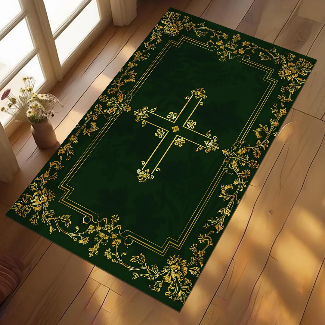 Personalized Christian Prayer Rug, Catholic Cross Mat - Etsy