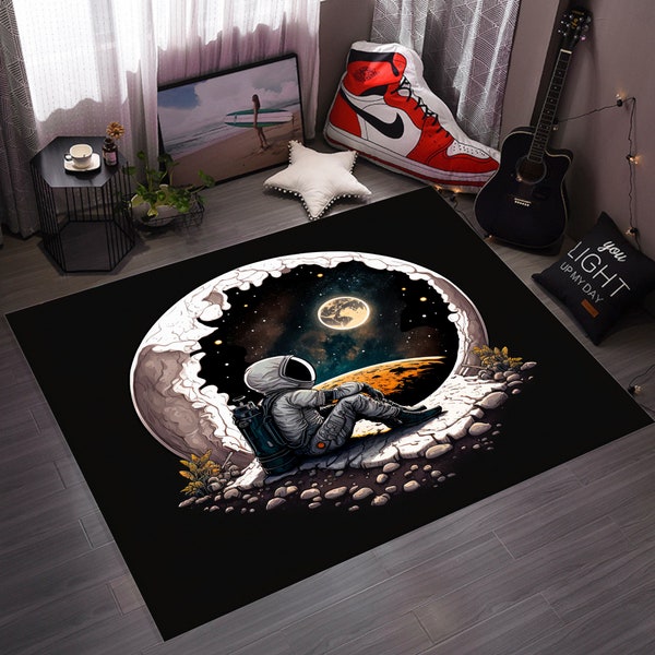 Astronaut, Astronaut Rug, Galaxy Rug, Space Rug, Planet Rug, Kids Room Rug, Teen Room Rug, Area Rug, Custom Rug, Living Room Rug,Gift Rug