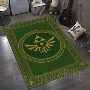 Zelda Rug,Zelda Legend Rug, Legend of Zelda Rug, Game Room Rug, Gaming Area Rug, Zelda Game Rug,Home Decor Rug, Gamer Gifts,Gamer Room Decor