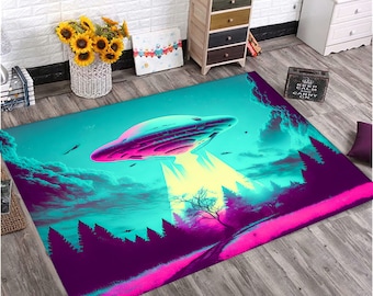 UFO Rug, Alien Space Rug, Kids Room Decor