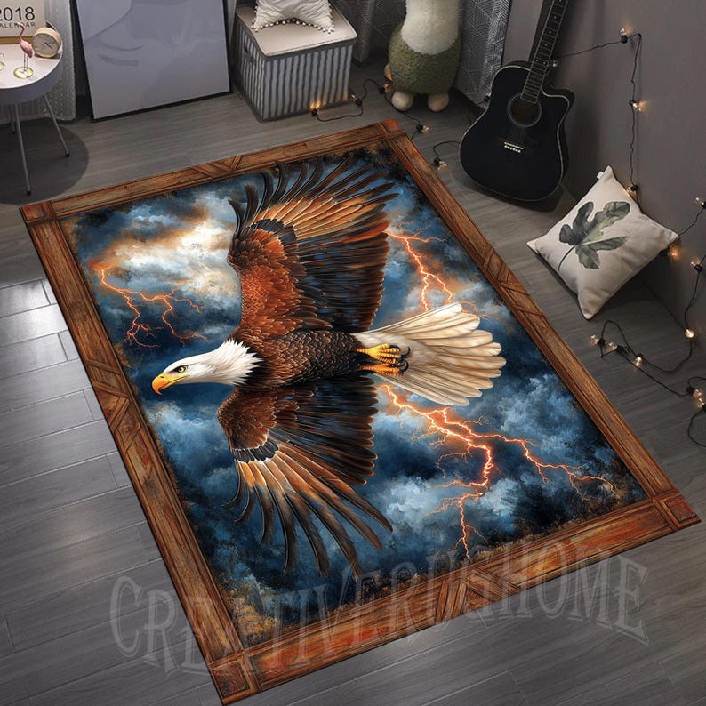 Eagle Area Rug, 3D Flying Eagle Design, Non-slip Cotton Base - Etsy