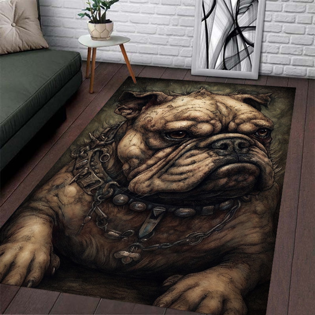 Dog Rug Pattern Bulldog Pattern Rug, Animal Accent Rug, Dog Design - Etsy