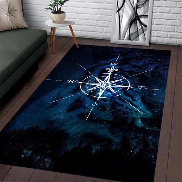 Compass, Compass Pattern Rug, Compass Decor Rug, Compass Rug, Nautical Rug, Gift Compass Rug,Home Decor Rug,Colorful Rug,Area Rug,Design Rug