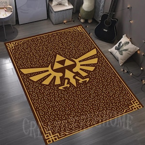 Zelda Legend Rug: Gamer Room Decor, Non-Slip Cotton Base