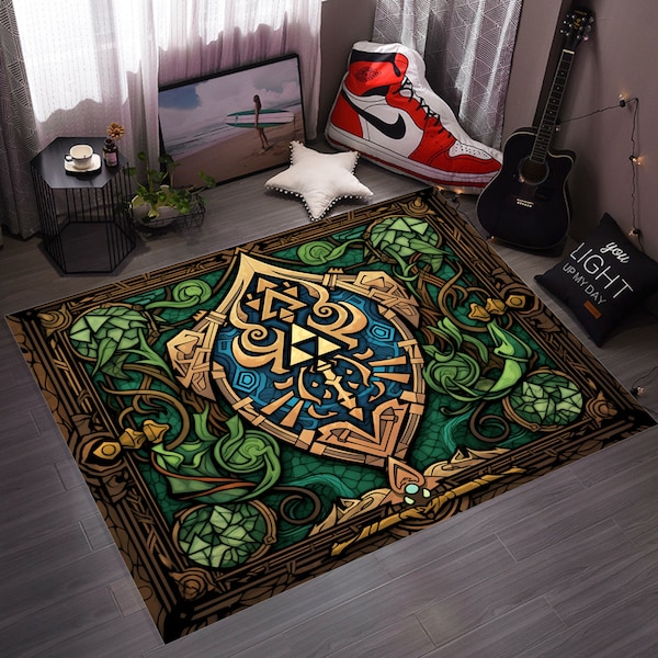 Zelda, Zelda Legend Rug, Legend of Zelda, Game Room Rug, Gaming Area Rug, Zelda Game Rug, Home Decor Rug, Gamer Gifts, Gamer Room Decor