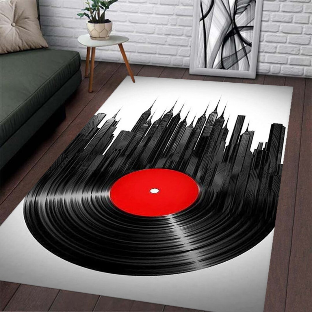 Record, Record Rug, Retro Music, Retro Record Music, Record Pattern Rug ...