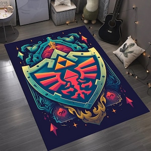 Zelda, Zelda Legend Rug, Legend of Zelda, Game Room Rug, Gaming Area Rug, Zelda Game Rug, Home Decor Rug, Gamer Gifts, Gamer Room Decor