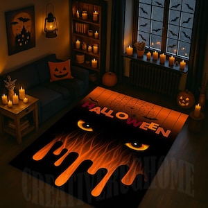 Halloween Rug, Happy Halloween Rug, Ghost Rug, Halloween Ghost Rug,Pumpkin Rug, Halloween Pumpkin Rug, Halloween Decor Rug,Autumn Decor Rug