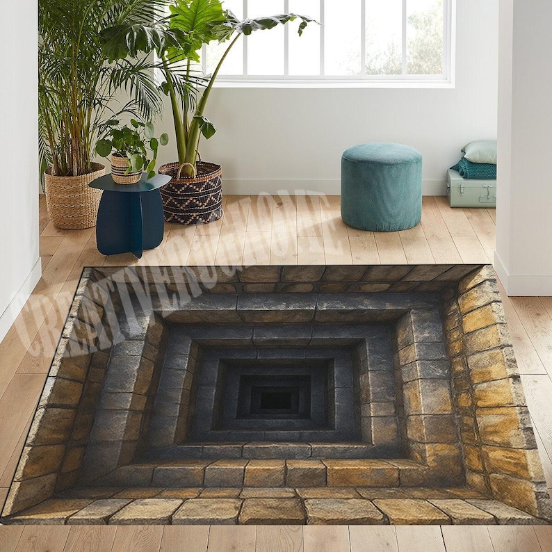 Three Dimension Design Rugs 3D Tunnel Rug, Vortex Illusion, Modern Living Room Decor - Etsy