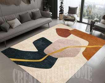 Geometrischer Mid Century Modern Teppich, Kunst Design