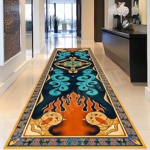 Tapete Aladdin Magic Runner, Tapete Abstrato para Corredor, Acento Decorativo Moderno para Piso