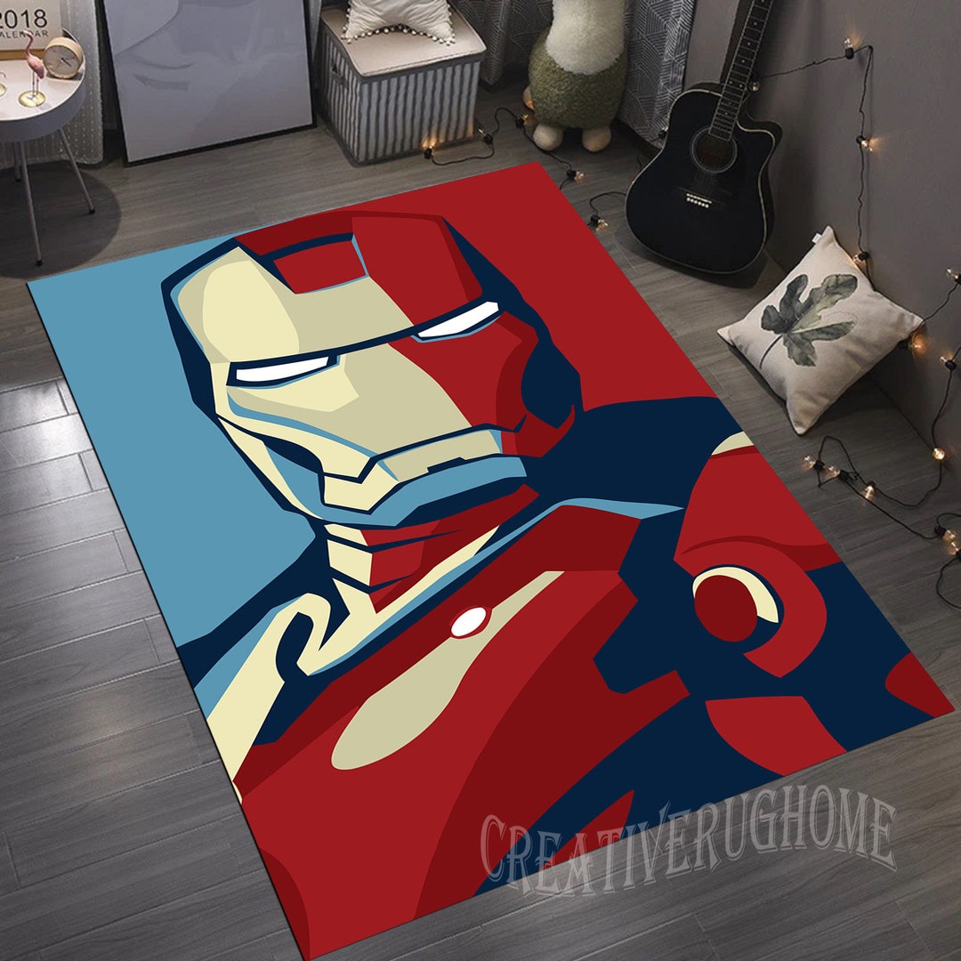 Icoon Man Rug Iron Man Rug: Super Hero Kids Room Decor - Etsy UK