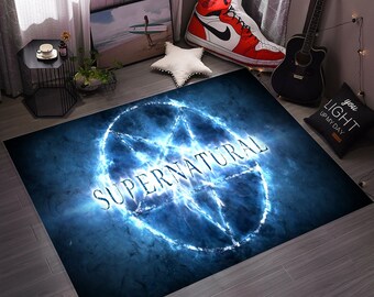 Rugendary Devil Trap Rug Vegvisir Symbole Area Rug Supernatural Carp