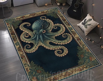 Oktopus Teppich, 3D Deko, nautisches Meerestier