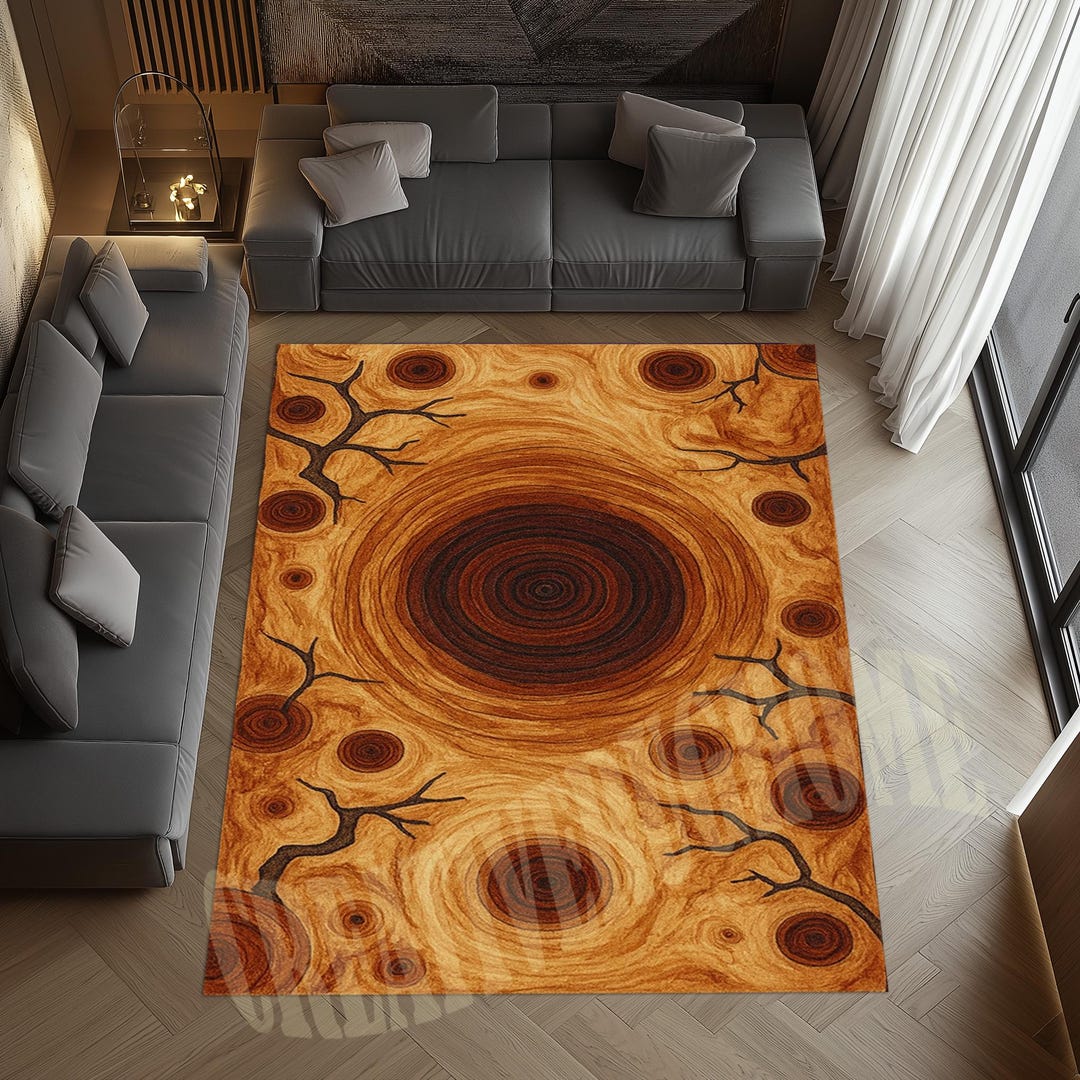 Wood Textile Rug Wood Grain Area Rug, Tree Ring Pattern, Wood Texture - Etsy