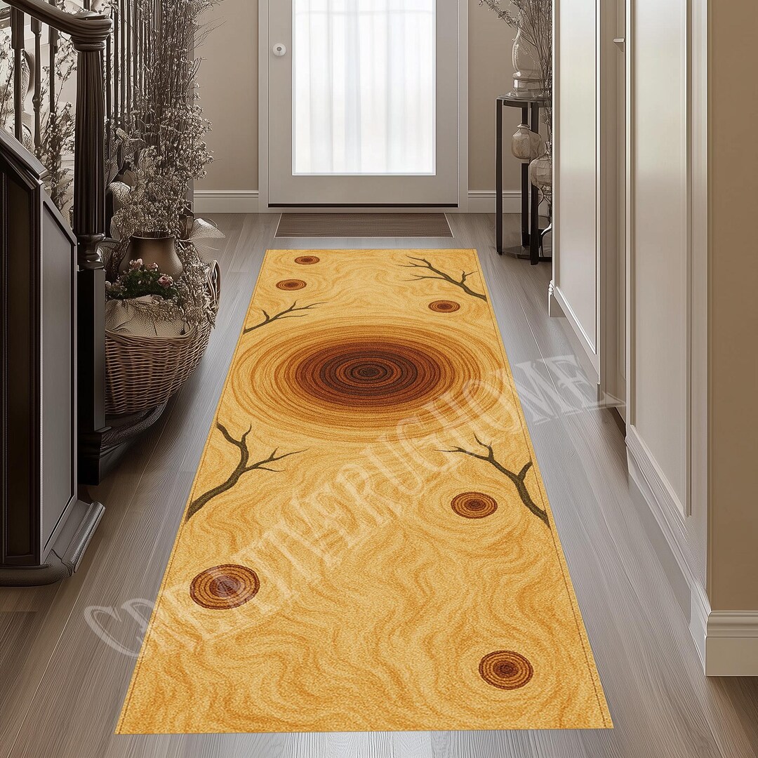 Wood Textile Rug Wood Grain Texture Rug, Tree Ring Design, Non-slip Cotton Base - Etsy
