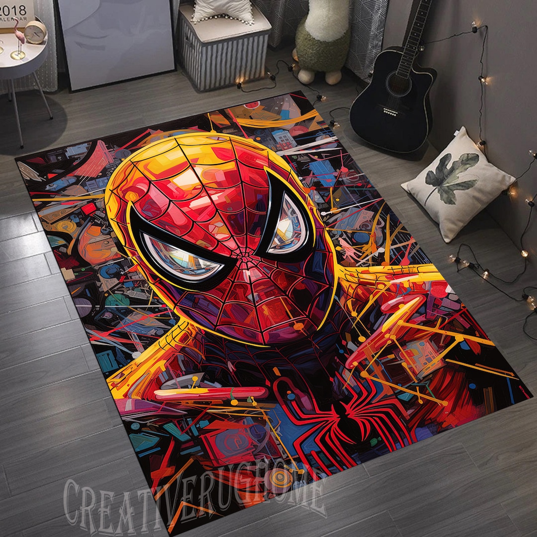 Spiderman, Spiderman Rug, Spider Man Rug, Kids Room Rug, Gift Spiderman ...