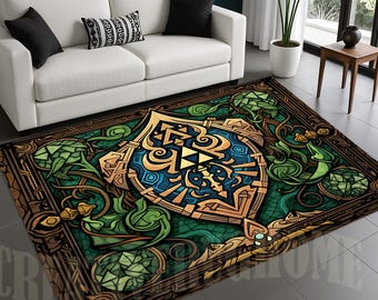 Zelda Rug, Gamer Room Decor, Legend of Zelda, Non-Slip Cotton Base