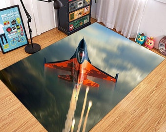 Jet, Jet Rug, Plane Rug, Aviation Rug, Fighter Jet Rug, Fashion Rug, Decorative Plane Rug, Plane Themed Rug, Cool Area Rug, Popular Rug,