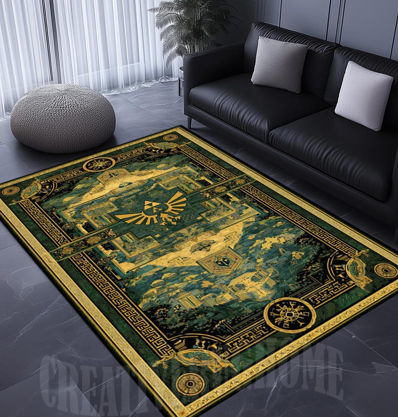 Rectangular Rug Emblem Zelda Legend Rug, Game Room Decor, Gamer Gift - Etsy