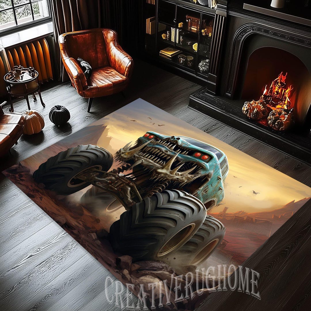 Monster Jam Rug Monster Truck Kids Rug, Racing Car Design, Boy's Room Decor - Etsy
