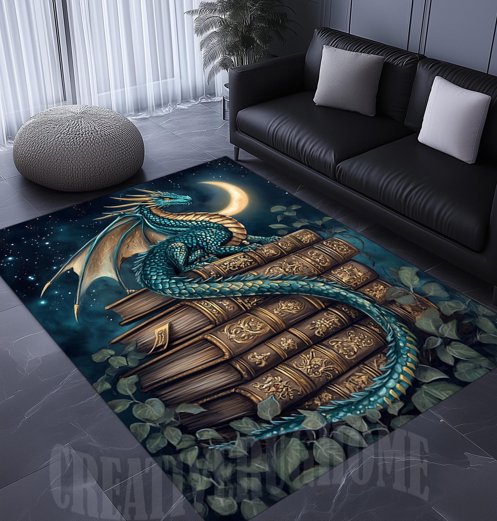 3d Book Rug Dragon on Books Area Rug, Fantasy Decor - Etsy