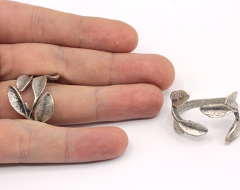 Antique Plated Adjustable Leaves Ring, Leaf Ring, Leaf Wrap Ring, Antique Leaf Ring, Adjustable Antique Ring, Antique Plated Rings, SR275
