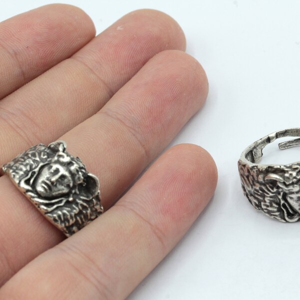 Antique Silver Adjustable Face Ring, Face Ring, Mythological Ring, Face Ring, Rings For Women, Adjustable Ring, Silver Plated Ring, SR004