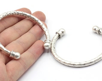 Antique Silver Adjustable Hammered Bracelet, Silver Bangle Bracelet, Heavy Cuff Bracelet, Adjustable Bracelet, Silver Plated Bracelet, BB12