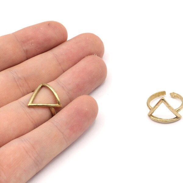 Brass Adjustable Triangle Ring, Thin Triangle Ring, Brass Ring, Geometric Ring, Rings For Woman, Adjustable Ring, Raw Brass Rings, BR023