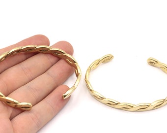 Brass Adjustable Twist Bangle Bracelet, Brass Bangle Bracelet, Rope Bracelet, Twisted Cuff Bracelet, Adjustable Bracelet, Raw Brass Bracelet