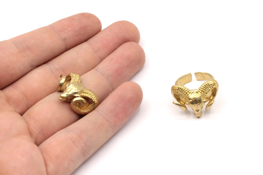 Brass Adjustable Ram Head Ring Horns Ring Brass Ram Head Etsy Hong Kong