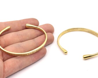 50mm Raw Brass Adjustable Old Symbol Bracelet, Brass Findings, Brass Bangle Bracelet, Adjustable Brass Bracelet, Raw Brass Bracelet, BB001