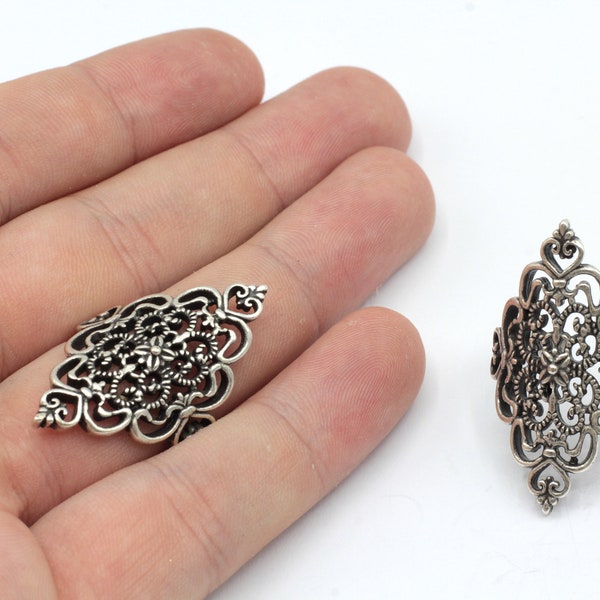 Antique Silver Adjustable Filigree Flower Ring, Filigree Ring, Silver Ring, Lace Ring, Floral Ring, Adjustable Ring, Silver Rings, SR014