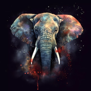 Celestial Elephant Digital Art Print
