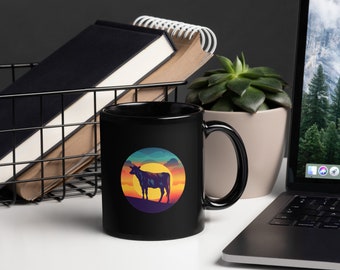Cow Black Glossy Mug