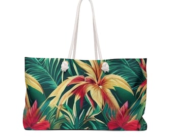 Sac fourre-tout floral de week-end | Grand sac de voyage | Sac de voyage femme | Bagage à main à imprimé fleuri | Bagages de voyage floraux