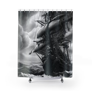 Fabric Shower Curtain | Bathroom Accessory Set | Water Repellent Curtain | Bath Décor | Home Spa | Modern Bathroom
