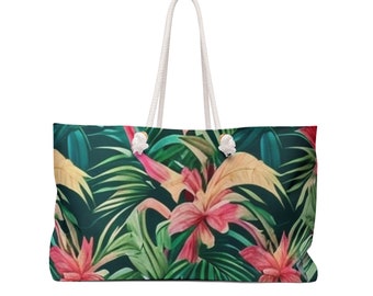 Sac fourre-tout floral de week-end | Grand sac de voyage | Sac de voyage femme | Bagage à main à imprimé fleuri | Bagages de voyage floraux